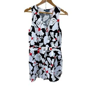 Modcloth Floral Printed Just Want to Have Sun Surplice Romper Size Medium Retro